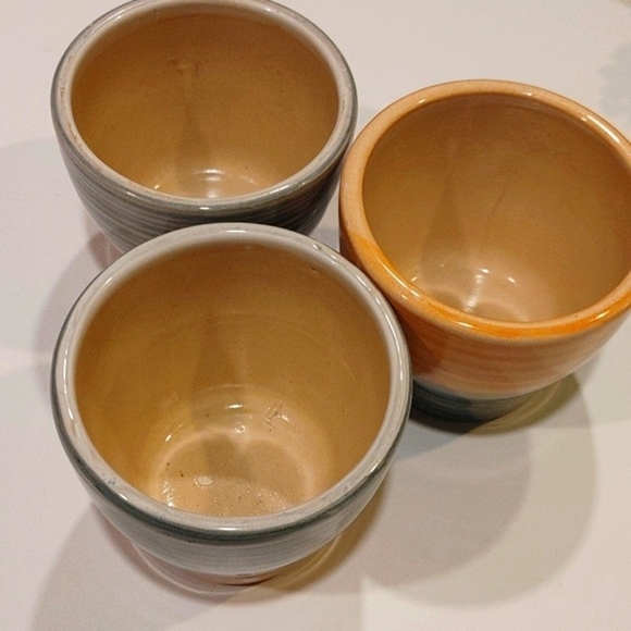 Ceramic Succulent Planters Set of 3 Garden Plants Gray and Peach 4" X 3.5" EUC - Picture 9 of 12